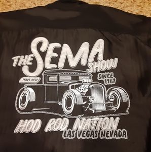 Men's sema hot rod casual button down shirt
